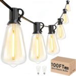 Svater Outdoor String Lights 100 FT ST38 Patio String Lights with 52 Waterproof ... - Image 2