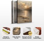TAILORED CANVASES Golden Horizon Abstract Wall Art Gold Accent Decor Black and G... - Image 2