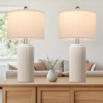 TOBUSA 23.5’’ Modern Ceramic Table Lamps Set of 2 for Living Room, Farmhouse Vin... - Image 2