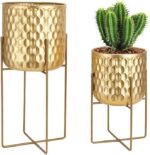 TRIROCKS Set of 2 Planters with Stand Indoor Otdoor Metal Plant Stand 8 * 18 &7 ... - Image 2