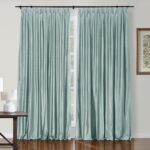 TWOPAGES Aqua 100% Dupioni Silk Curtain Drape for Living Room Pinch Pleated Ligh... - Image 2
