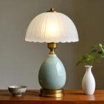 Table Lamps Ceramic Retro Lamp for Living Room,16.73" Modern Bedside Nightstand ... - Image 2