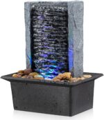 Tabletop Fountain Indoor Waterfall Rock Fountain LED-Lights Water Feature Waterf... - Image 2