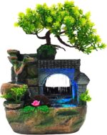 Tabletop Waterfall Fountain – 11 in Rockery Humidifier with Color-Changing LED L... - Image 2