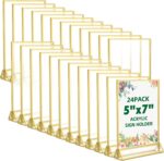 TonGass 24-Pack 5"x7" Gold Acrylic Picture Frames – 3mm Gold Border Wedding Tabl... - Image 2