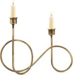 Twisted Brass Style Candle Holder, Candlestick Holder for Table Decoration, Holi... - Image 2