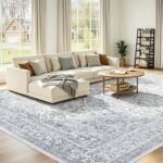 UKISS Washable Area Rugs，8'x10' Ultra-Soft Faux Silk Vintage Rug, Large Low-Pile... - Image 2