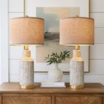 USumkky 25" Table Lamps Set of 2 - Modern Bedside Lamps for Living Room - White ... - Image 2