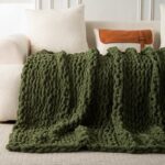 Ultra Soft Chunky Knit Throw Blanket 40x50 Hand Knitted Warm Chenille Throw Blan... - Image 2