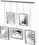 Umbra Exhibit Picture Frame Gallery Set, Adjustable Wall Collage Displays Five P... - Image 2