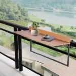 VEVOR Balcony Hanging Table, 39 x 13.6 inch, Outdoor Balcony Bar Table for Raili... - Image 2