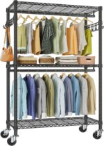 VIPEK R2 Plus Heavy Duty Rolling Garment Rack 3 Tiers Adjustable Wire Shelving C... - Image 2