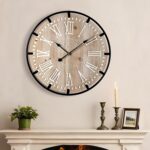 Vantic Farmhouse 24 Inch Extra Large Decorative Wall Clock with Metal Circle, Ov... - Image 2