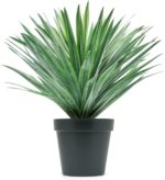 Velener Artificial Agave Plant in Black Pot with Real Stone Pebbles, Large Fake ... - Image 2