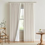 Vision Home Natural Full Blackout Curtains Linen Blended Darkening Window Curtai... - Image 2
