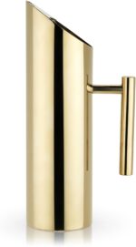 Viski Modern Stainless Steel Pitcher, Gold Plated Metal Carafe, Durable Cocktail... - Image 2