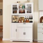 Vongrasig Kitchen Pantry Cabinet, Farmhouse Kitchen Hutch Tall Storage Cabinet w... - Image 2