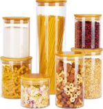 Vtopmart Glass Food Storage Jars, 7 Pack Kitchen Containers with Airtight Bamboo... - Image 2