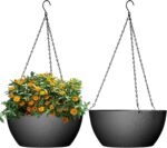 WSMKSZ 13 inch Large Hanging Planters Plant Pots for Outdoor Indoor Plants with ... - Image 2