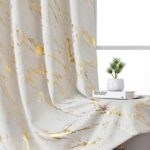 WUBODTI Cream and Gold 100% Blackout Curtains for Bedroom 84 Inch Length 2 Panel... - Image 2