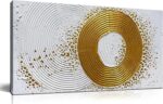 WVMAPTA Abstract Hand Painted Wall Art For Living Room White And Gold Wall Decor... - Image 2