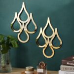 Weysat 2 Pieces Teardrop Wall Mirror Hanging Wall Mounted Decorative Accent Mirr... - Image 2