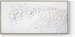 White Hand Painted Oil Painting Wall Art - Large Framed Ocean Waves 3D Textured ... - Image 2