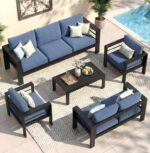 Wisteria Lane Aluminum Patio Furniture Set for All Weather, Oversized Metal Outd... - Image 2