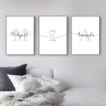 Woodkap Wall Art Decor, Custom Couples Sign Initials Name and Date Print Picture... - Image 2