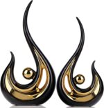 XMGZQ 2pcs Black and Gold Modern Abstract Art Statue Table Decoration,Elegantes ... - Image 2