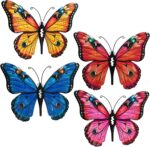XSCSFWEQR Metal Butterfly Wall Decor 4 Pack 9.8" Butterfly Wall Art Sculpture Co... - Image 2