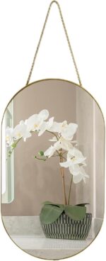 YCHMIR Oval Wall Mirror, Gold, Oval Shape, for Bathrooms and More (16x9.2 inch) - Image 2
