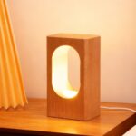 YIEONSHION LED Wood Desk Lamp, Dimmable Bedside Night Light for Bedroom, Creativ... - Image 2