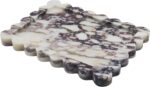 YMXYJM Genuine Calacatta Viola Scalloped Marble Tray, Real Natural Marble Stone ... - Image 2
