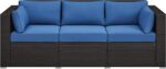 Yaheetech 3-Seat Patio Wicker Sofa, Outdoor Rattan Couch with Furniture Cover, D... - Image 2