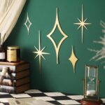 Yaocom 5 Pcs Gold Star Wall Decor Mid Century Modern Style Wall Decoration Metal... - Image 2