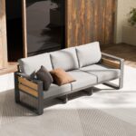 ZANDOR Outdoor Aluminum Patio Furniture - 1 Pcs 3-Seat, All-Weather Metal Modern... - Image 2