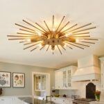 ZGLAOJT Semi Flush Mount 8 Light Ceiling Light Modern Metal Ceiling Lighting Gol... - Image 2