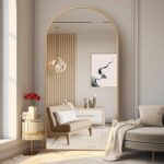 ZHUNFA Arched Full Length Mirror,71x32 Oversized Floor Mirror with Stand,Gold La... - Image 2