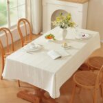 Zobesta White Table Cloth Rectangle Tablecloth 53 x 120 Inch, Cotton Linen White... - Image 2