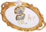 Zosenley Polyresin Ellipse Antique Decorative Mirror Tray, Makeup Organizer, Jew... - Image 2