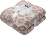 bearberry Fuzzy Leopard Knitted Throw Blanket Soft Cozy Warm Microfiber Blanket ... - Image 2