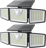 daphino 2500LM Solar Lights Outdoor with Motion Sensor,3 Head 270° Wide Angle St... - Image 2