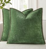 decorUhome Chenille Soft Cozy Throw Pillow Covers 18x18 Set of 2, Modern Farmhou... - Image 2