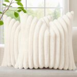 decorUhome Summer Cozy Faux Fur Throw Pillow Covers 18x18 Set of 2 Decorative So... - Image 2
