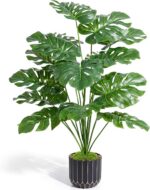 florisso 28" Artificial Monstera Plant Tall Fake Faux Plants Indoor Outdoor Tree... - Image 2