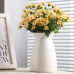 hjn White Flower Vase- Ceramic Vase for Decor, White vase for Flowers, Modern Va... - Image 2
