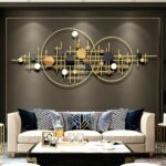homary Metal Wall Decor, 3D Glam Gold Round Wall Art with Decorative Sequins, Mo... - Image 2