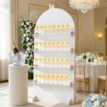 imprsv 6 ft 4-Tier Champagne Wall Holder, Assembly Party Display with Shelves, C... - Image 2