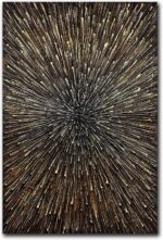 moshinart 24 x 36in Hand-Painted Oil Painting 3D Texture Sense of Space Gold Fir... - Image 2